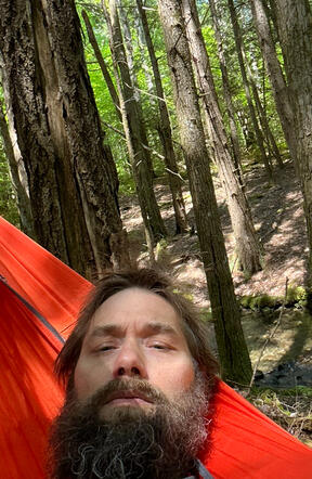 Andy in his hammock Andy in his hammock